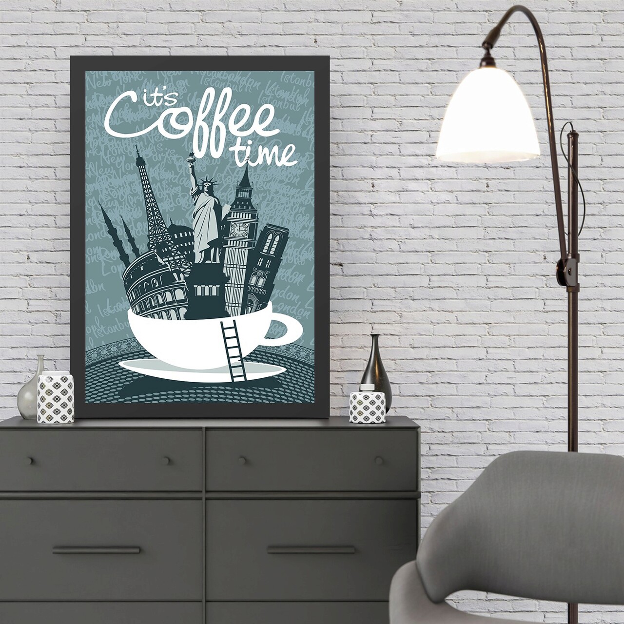Tablou decorativ, Coffee Time (40 x 55), Polistiren, Multicolor - imagine 3
